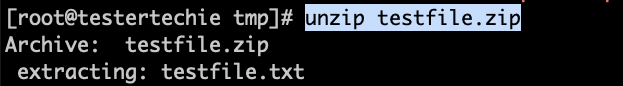 unzip file in linux 